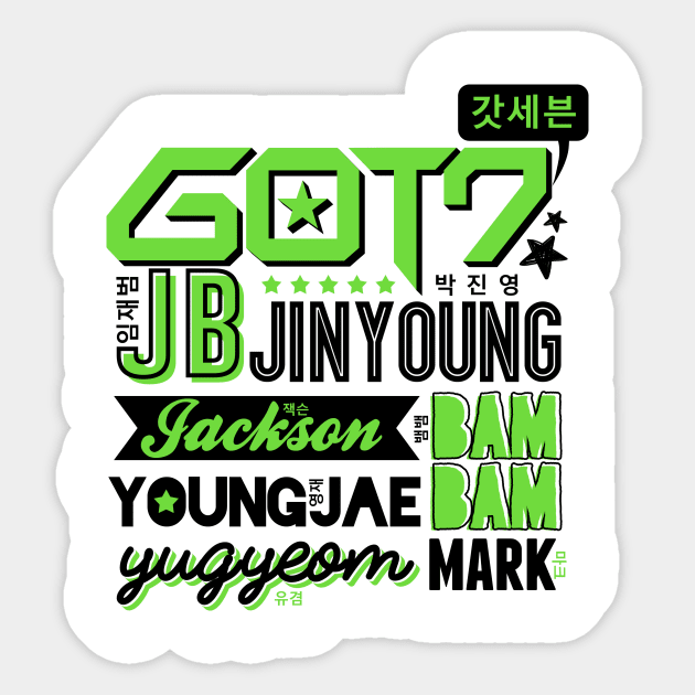 GOT7 Font Collage 2 Sticker by skeletonvenus